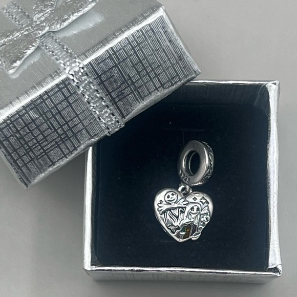 Nightmare Before Christmas S925 Charm Jack & Sally ♥️ Locket Slider Charm NWOT - Picture 7 of 7
